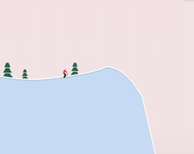 Flip Zone: the skier mid-flip in a hidden area.